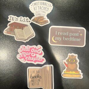 6 Funny Book Readers Stickers